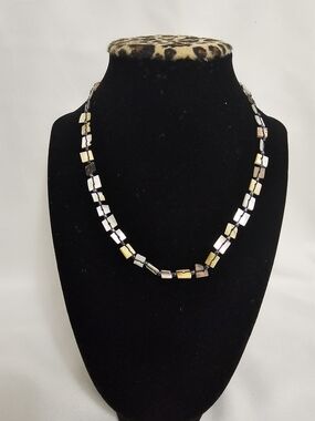 Multi-Tone Mother-of-Pearl Square Necklace